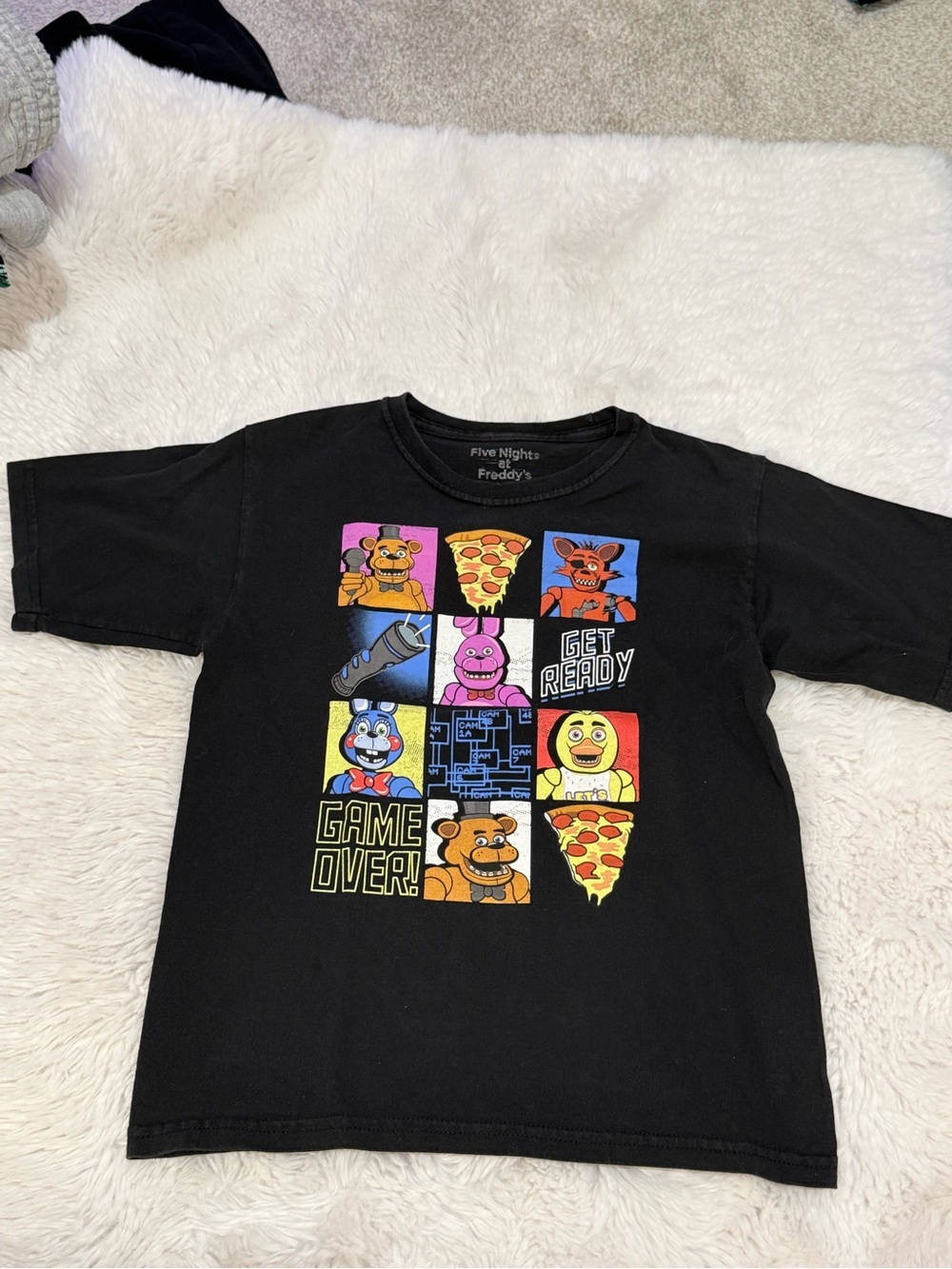 Five Nights at Freddy's Black Kids Graphic Tee - Game Grid